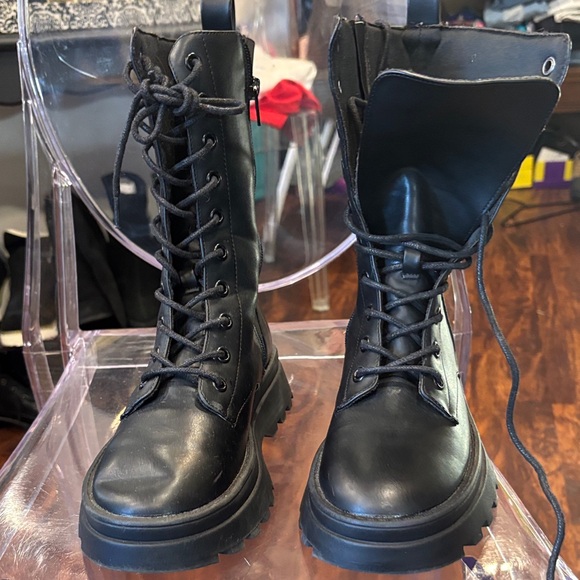 Primark Tall Combat Boots with Platform Sole - Picture 8 of 8